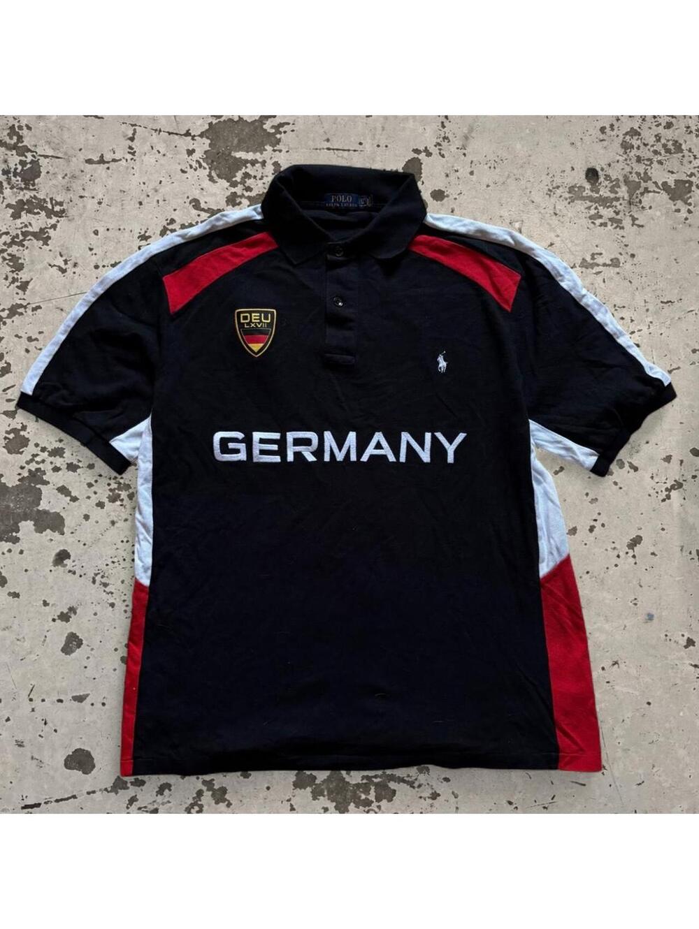 Mens Y2K Germany Polo Ralph Lauren tee Size L